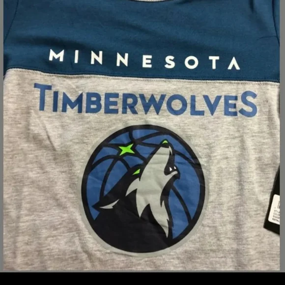 NBA UNK Minnesota Timberwolfs Women's sz M T-Shirt Raglan Baseball 3/4 Sleeve - Picture 5 of 11